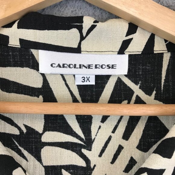 CAROLINE ROSE BLACK AND IVORY 3/4 SLEEVE'S SKIRT TOP JACKET SUIT SIZE 3X - Picture 3 of 8